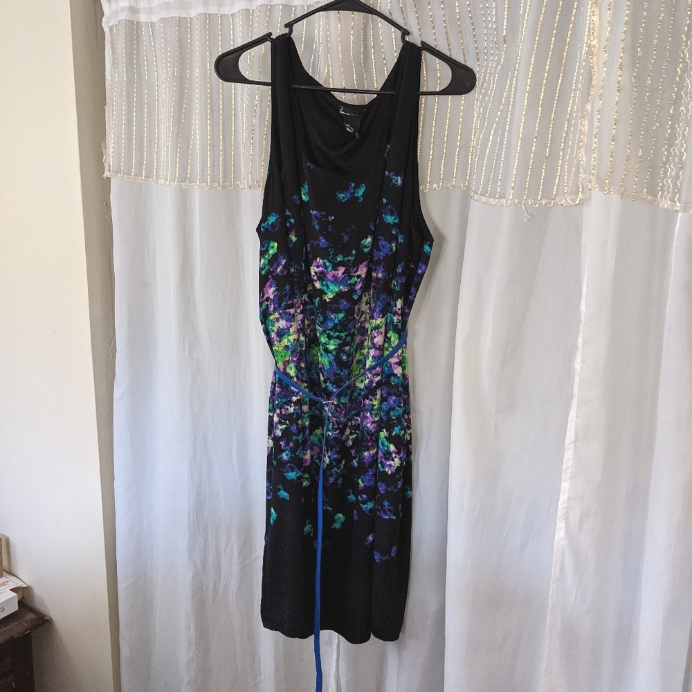 Lane Bryant midi dress with blue belt